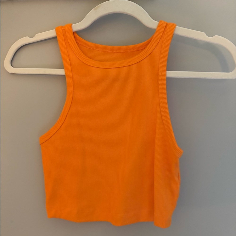 Women’s Orange High Neck Tank Top